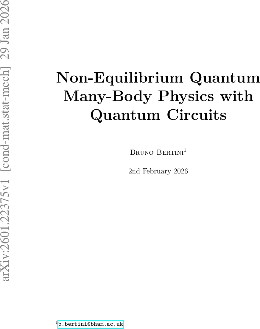 Non-Equilibrium Quantum Many-Body Physics with Quantum Circuits