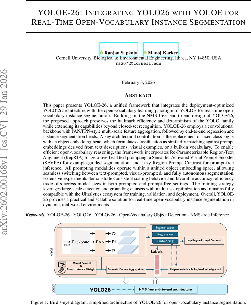 YOLOE-26: Integrating YOLO26 with YOLOE for Real-Time Open-Vocabulary Instance Segmentation