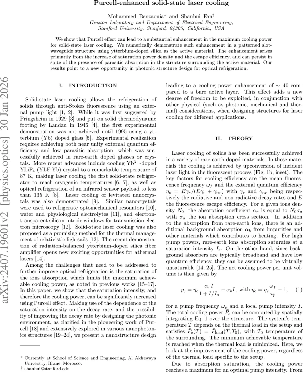 Purcell-enhanced solid-state laser cooling