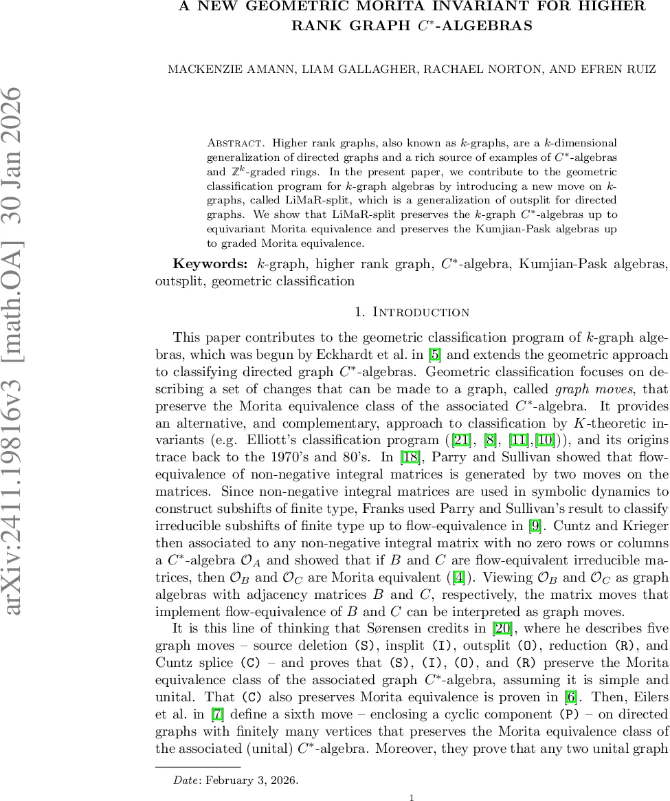 A New Geometric Morita Invariant for Higher Rank Graph $C^*$-algebras