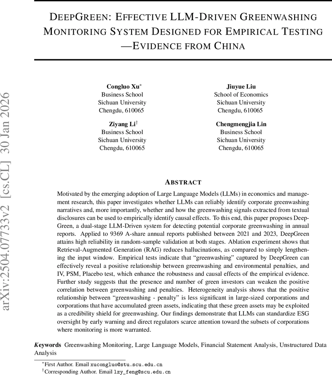 DeepGreen: Effective LLM-Driven Greenwashing Monitoring System Designed for Empirical Testing -- Evidence from China