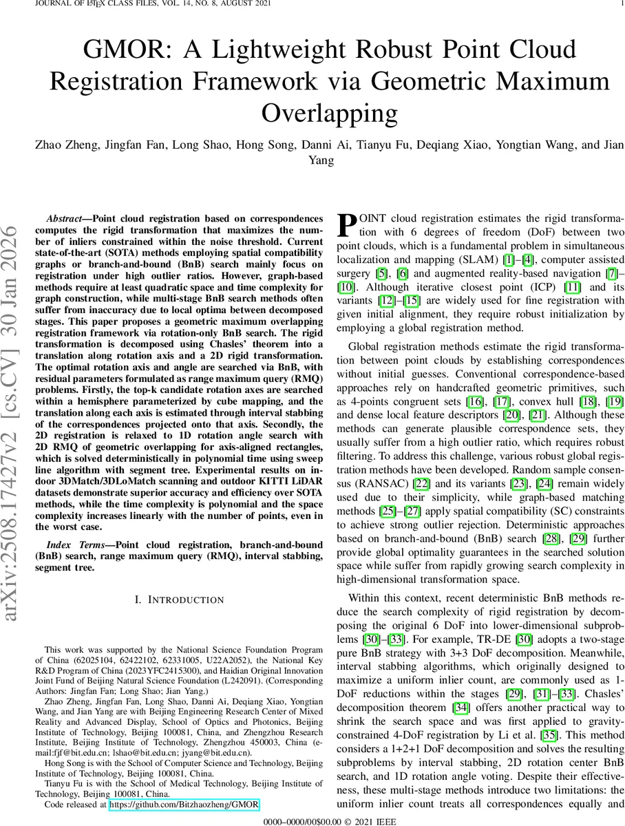 GMOR: A Lightweight Robust Point Cloud Registration Framework via Geometric Maximum Overlapping
