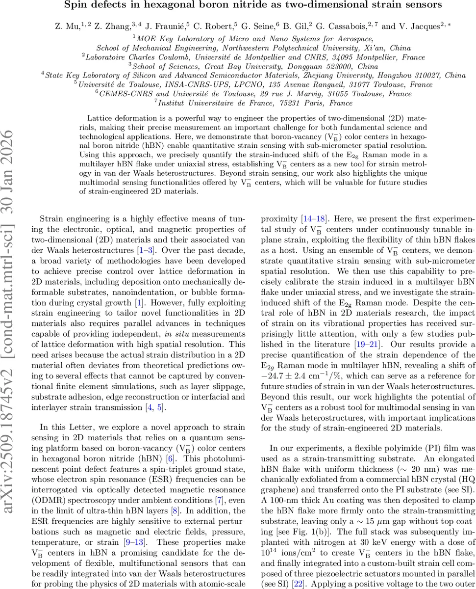 Spin defects in hexagonal boron nitride as two-dimensional strain sensors