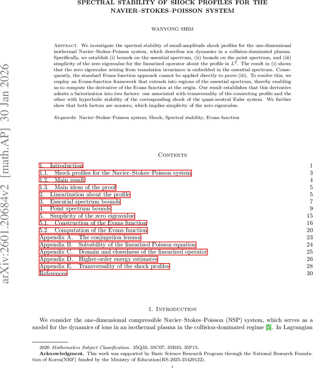 Spectral stability of shock profiles for the Navier-Stokes-Poisson system