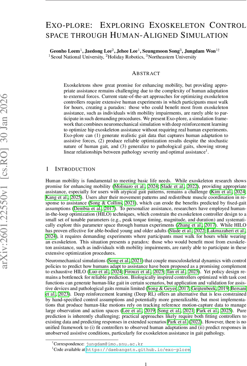 Exo-Plore: Exploring Exoskeleton Control Space through Human-aligned Simulation