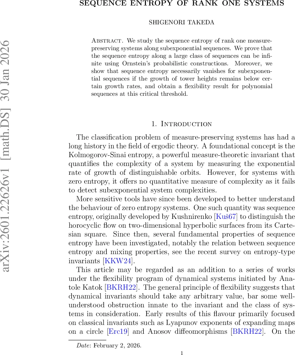 Sequence entropy of rank one systems