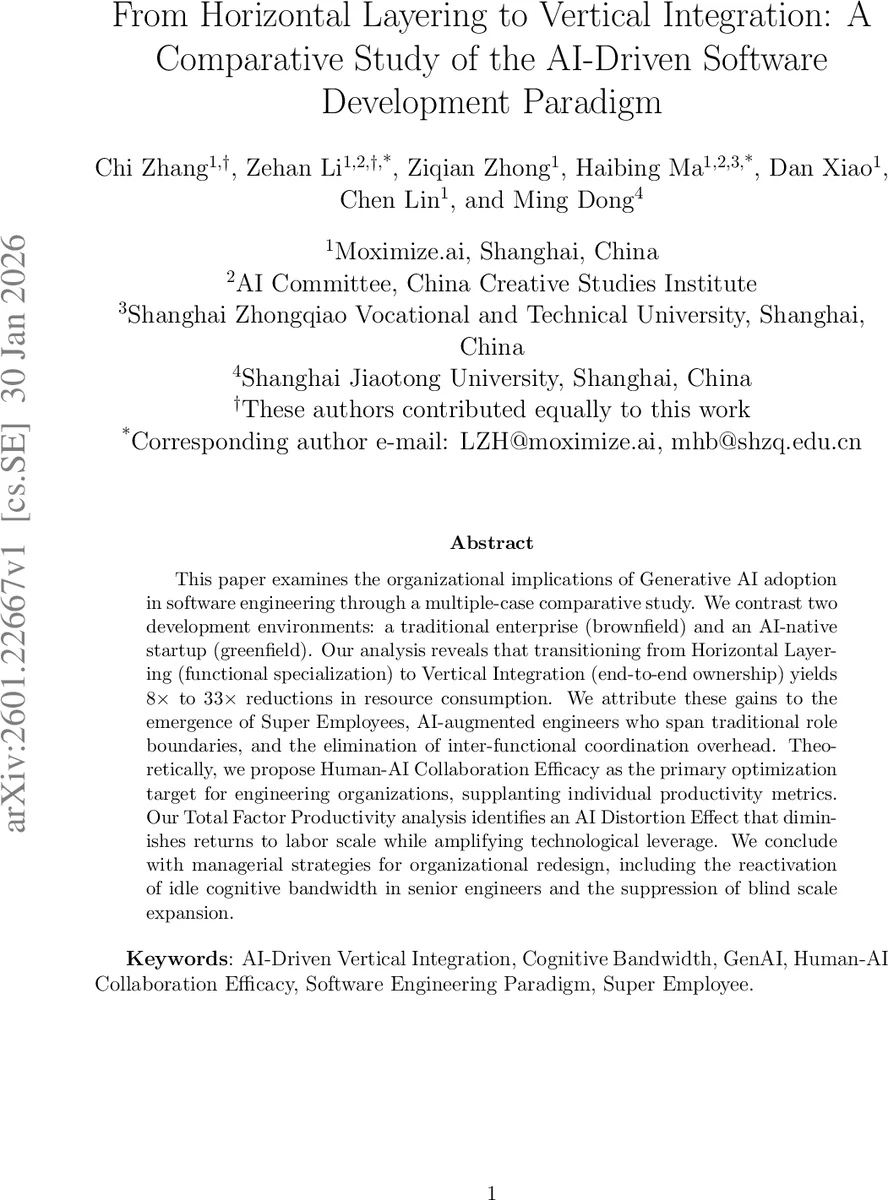 From Horizontal Layering to Vertical Integration: A Comparative Study of the AI-Driven Software Development Paradigm