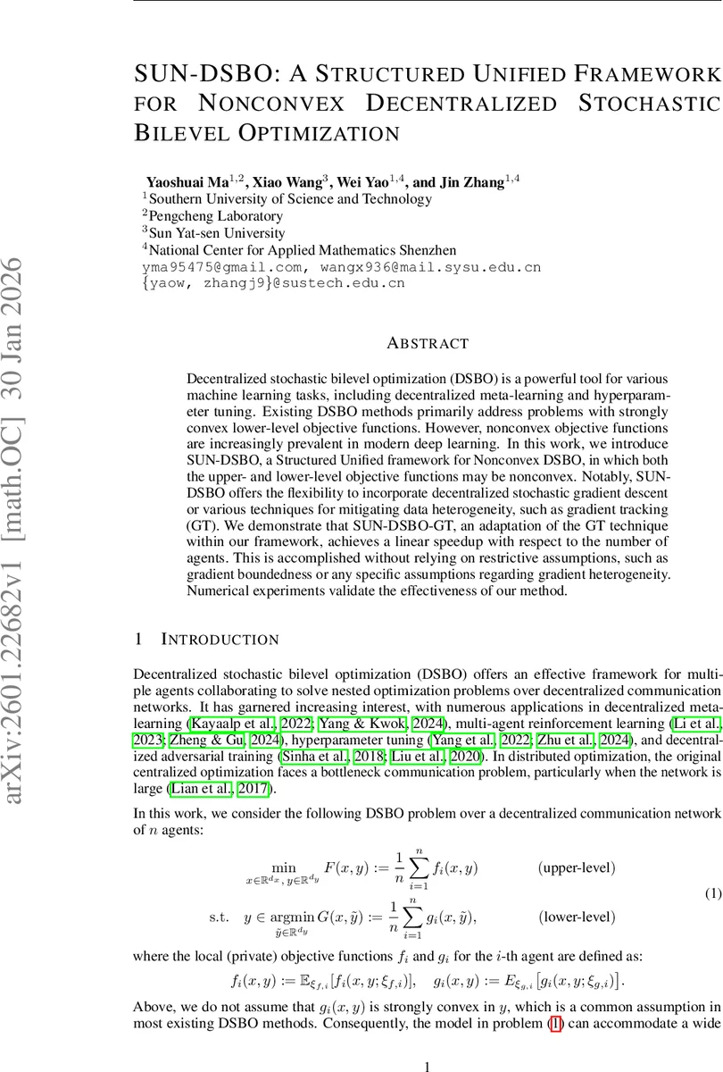 SUN-DSBO: A Structured Unified Framework for Nonconvex Decentralized Stochastic Bilevel Optimization
