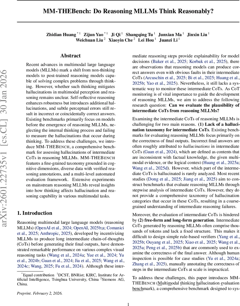 MM-THEBench: Do Reasoning MLLMs Think Reasonably?