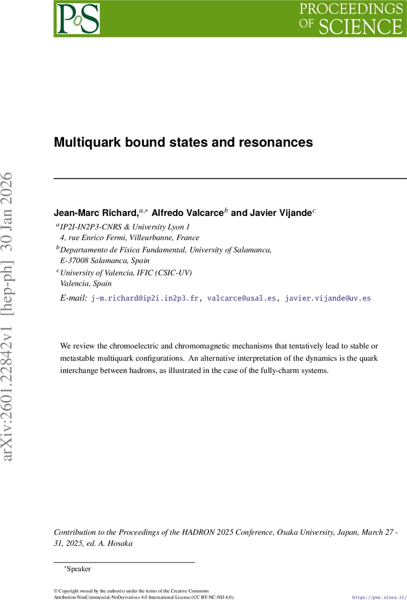 Multiquark bound states and resonances