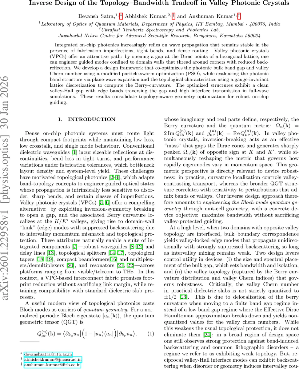 Inverse Design of the Topology Bandwidth Tradeoff in Valley Photonic Crystals