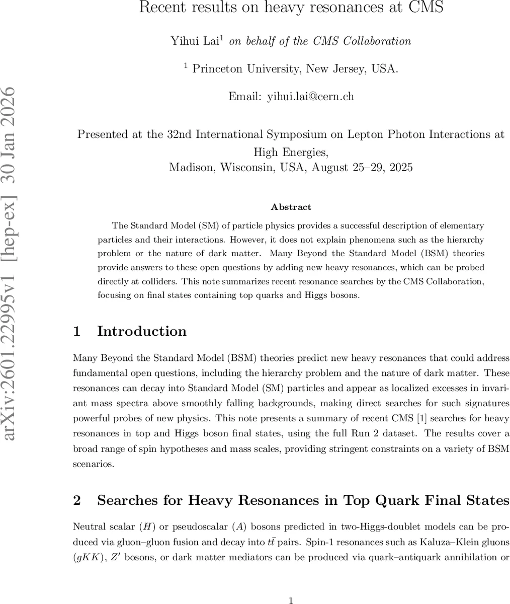 Recent results on heavy resonances at CMS
