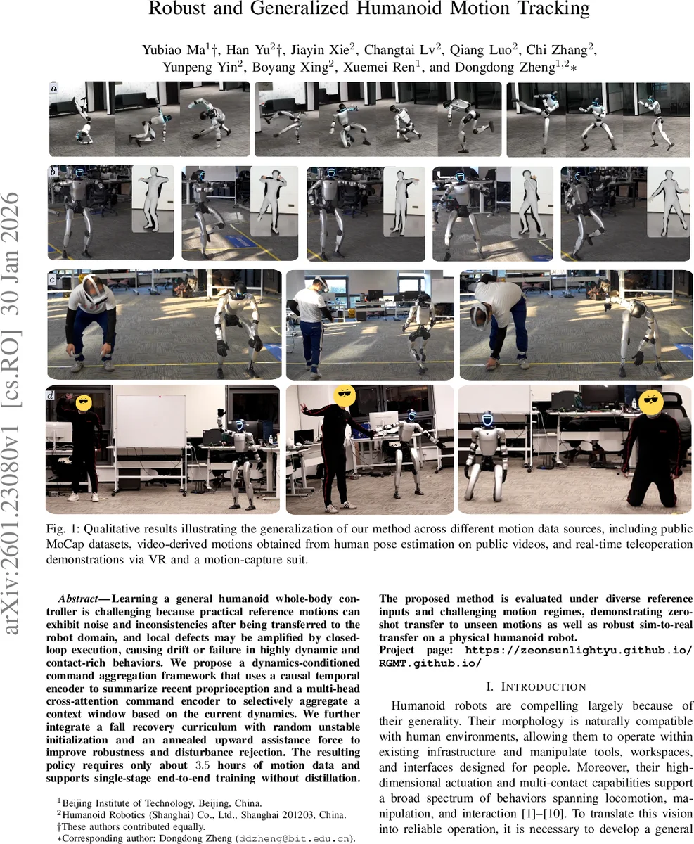 Robust and Generalized Humanoid Motion Tracking
