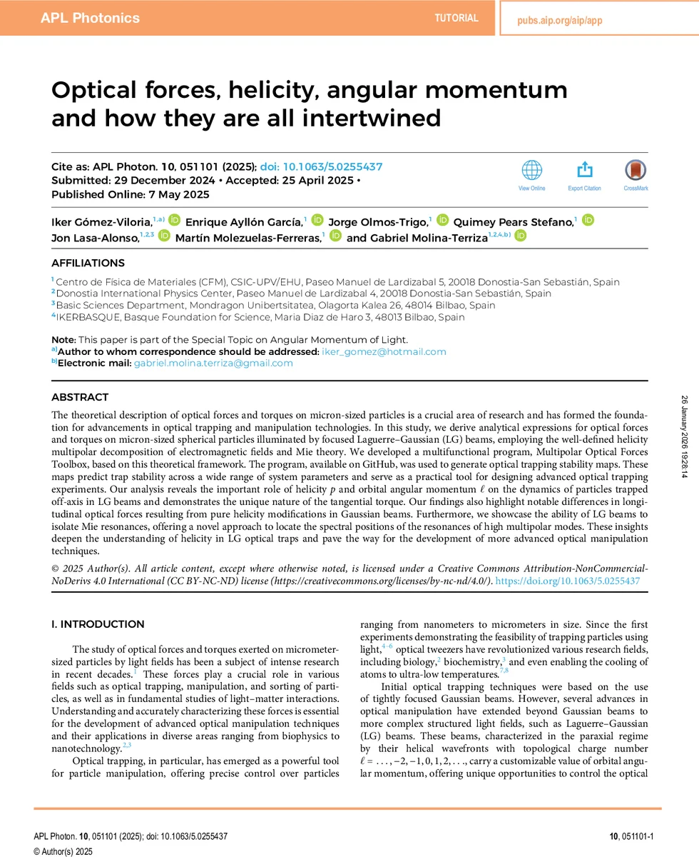 Optical forces, helicity, angular momentum and how they are all intertwined