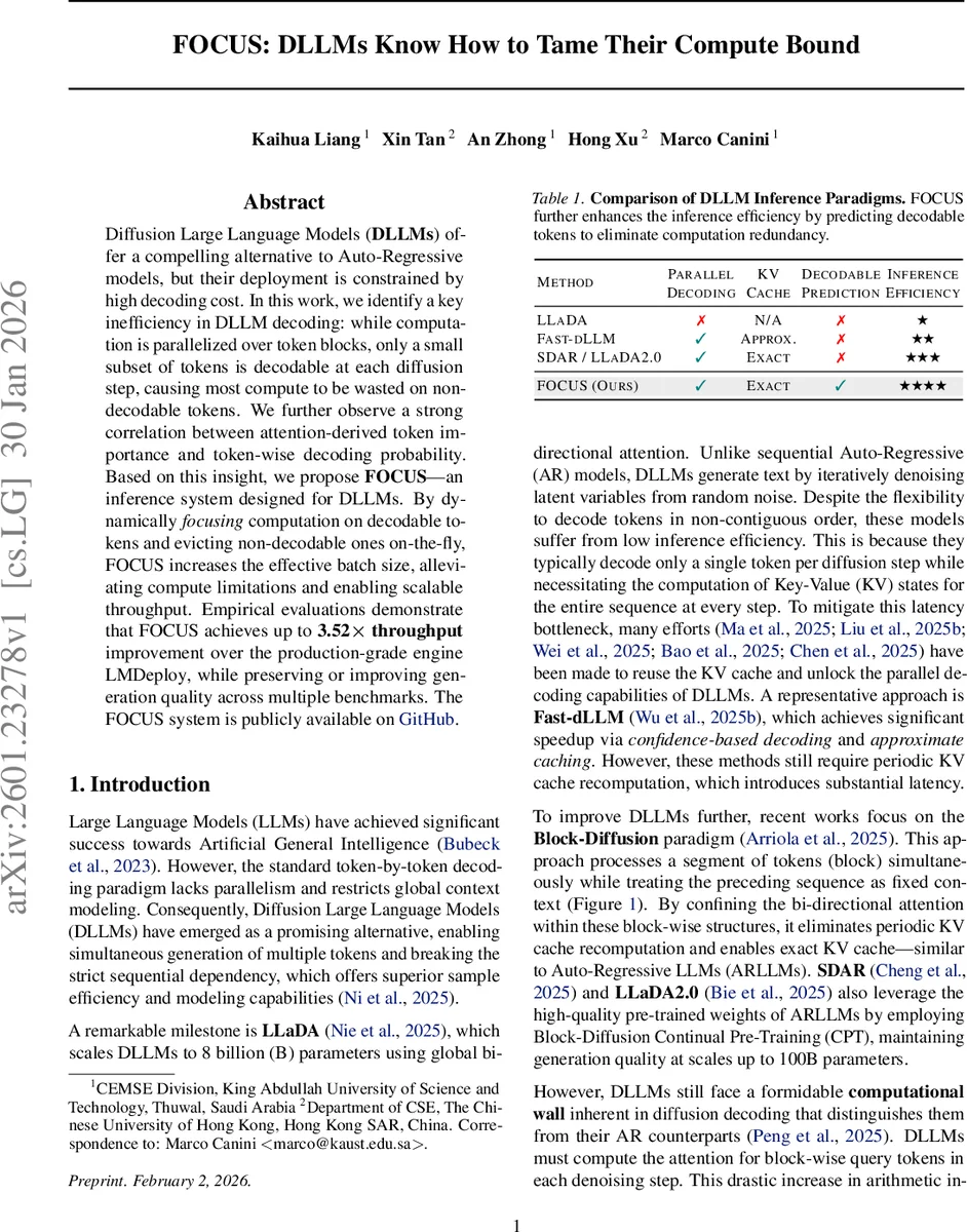 FOCUS: DLLMs Know How to Tame Their Compute Bound