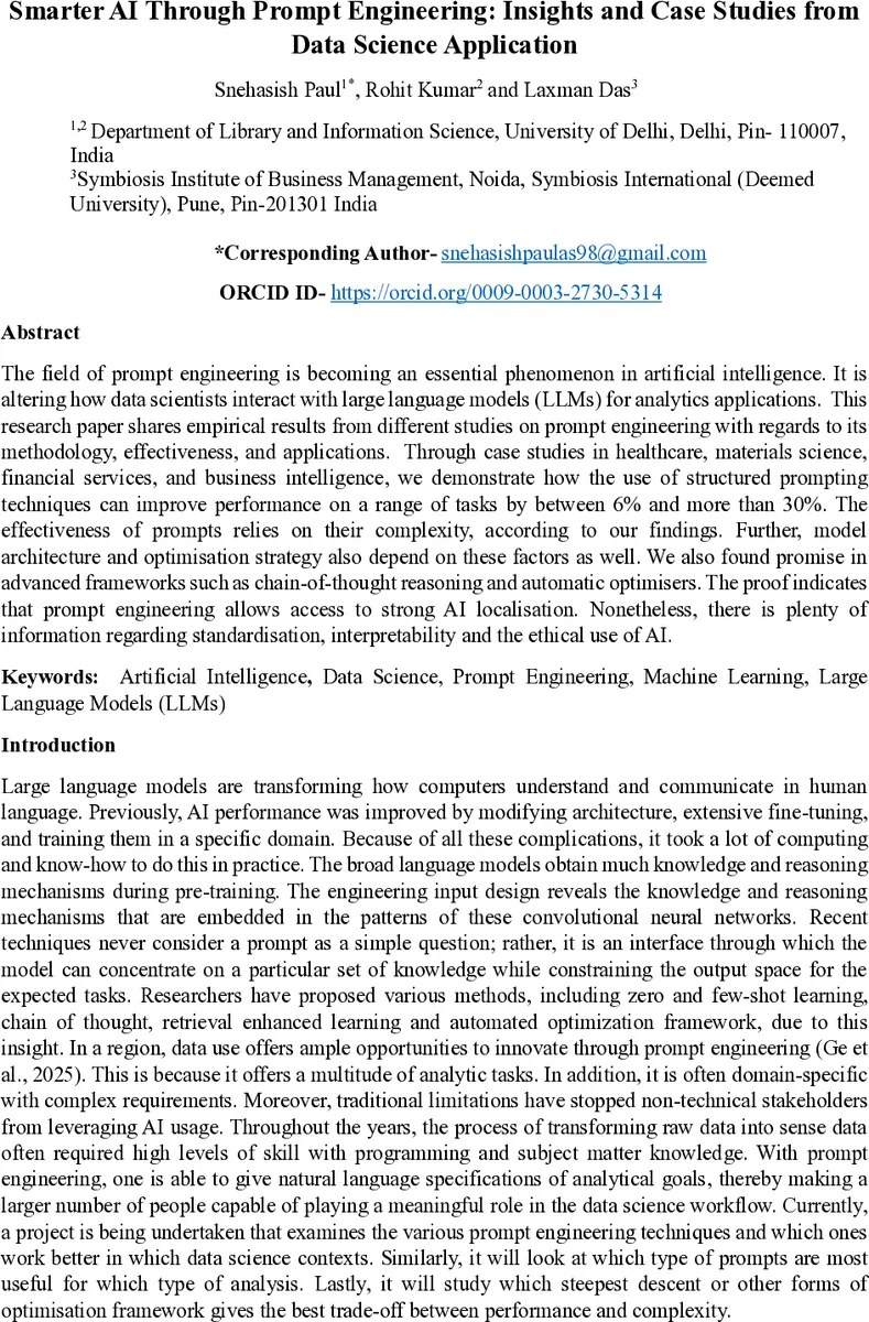 Smarter AI Through Prompt Engineering: Insights and Case Studies from Data Science Application
