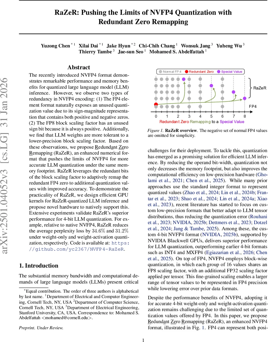 RaZeR: Pushing the Limits of NVFP4 Quantization with Redundant Zero Remapping