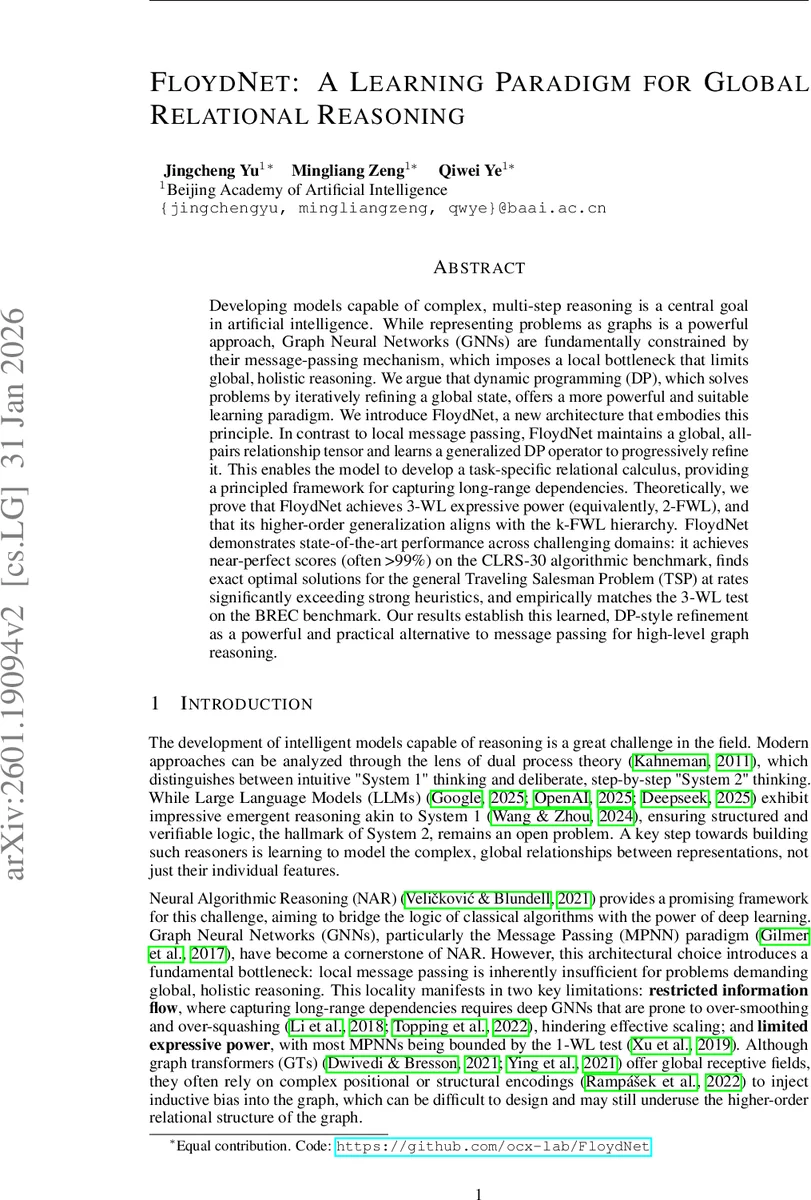 FloydNet: A Learning Paradigm for Global Relational Reasoning