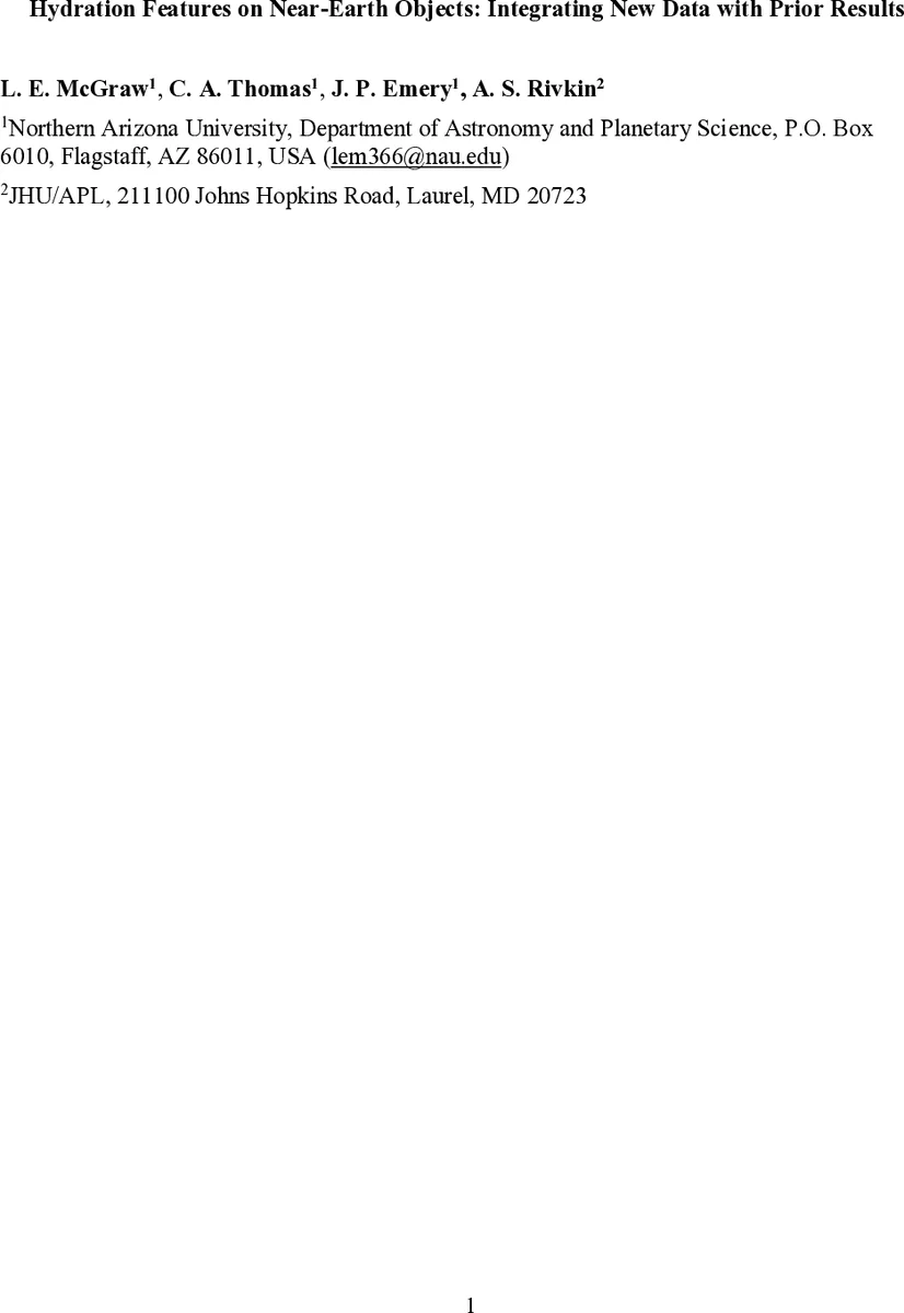 Hydration Features on Near-Earth Objects: Integrating New Data with Prior Results