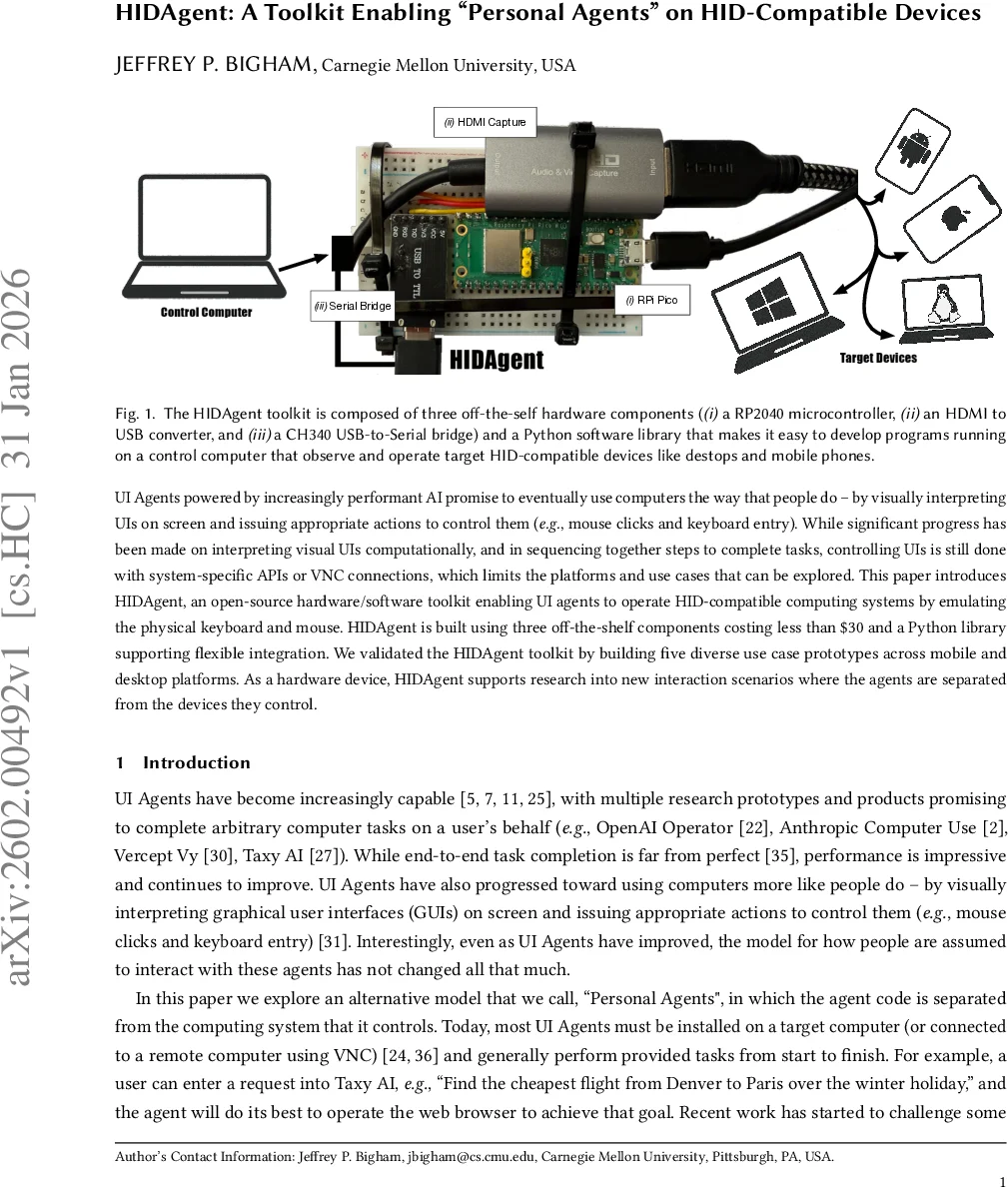 HIDAgent: A Toolkit Enabling "Personal Agents" on HID-Compatible Devices