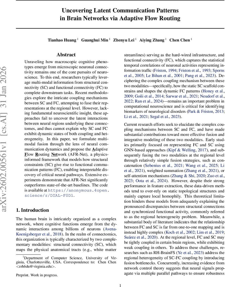 Uncovering Latent Communication Patterns in Brain Networks via Adaptive Flow Routing