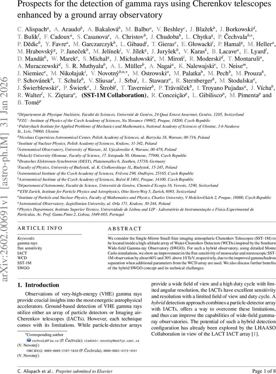 Prospects for the detection of gamma rays using Cherenkov telescopes enhanced by a ground array observatory