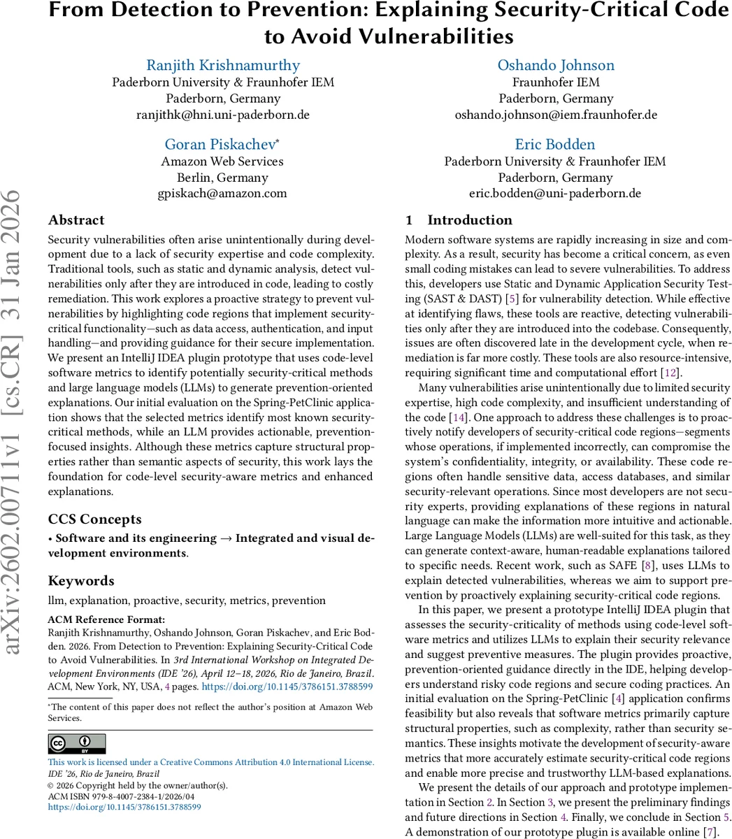 From Detection to Prevention: Explaining Security-Critical Code to Avoid Vulnerabilities