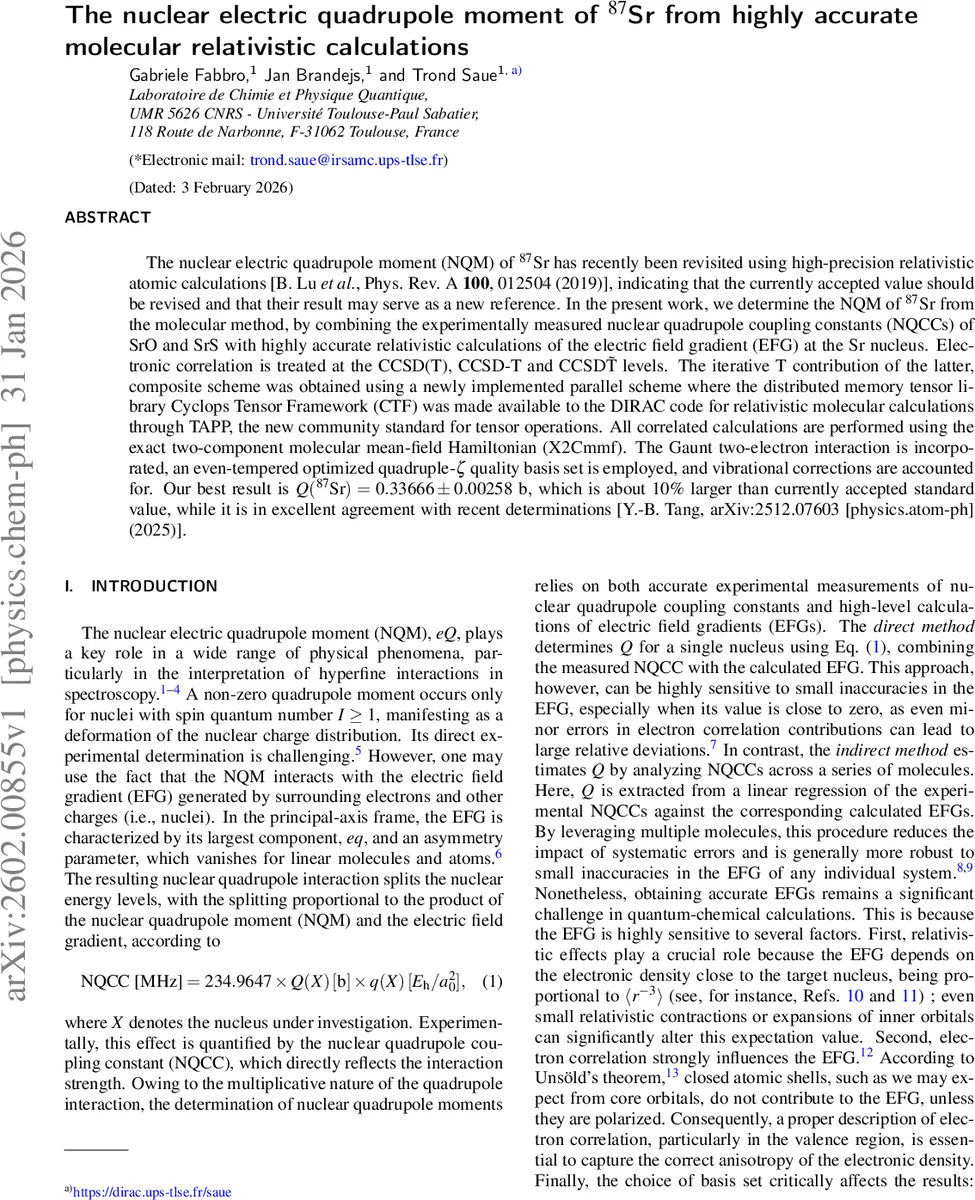The nuclear electric quadrupole moment of $^{87}$Sr from highly accurate molecular relativistic calculations