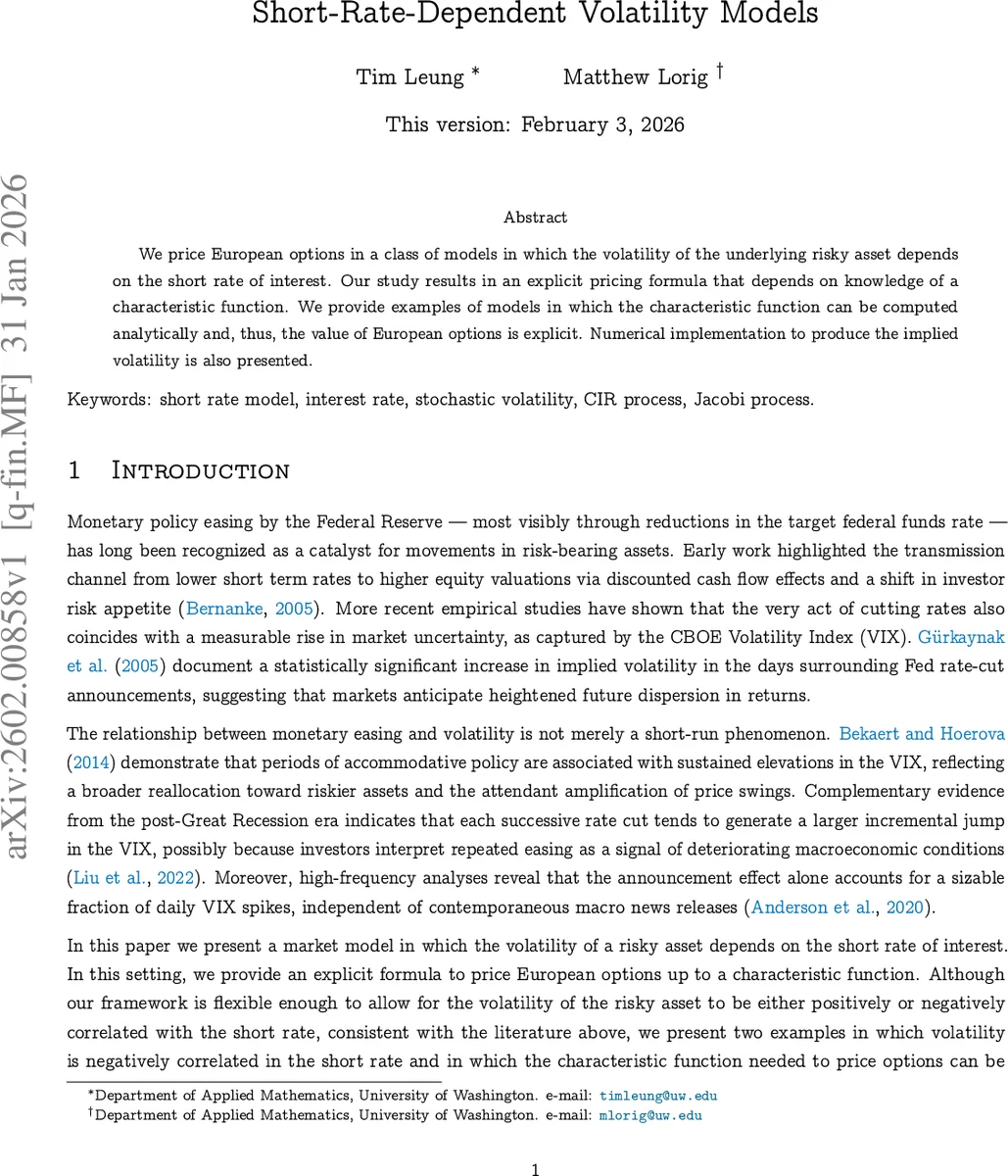 Short-Rate-Dependent Volatility Models
