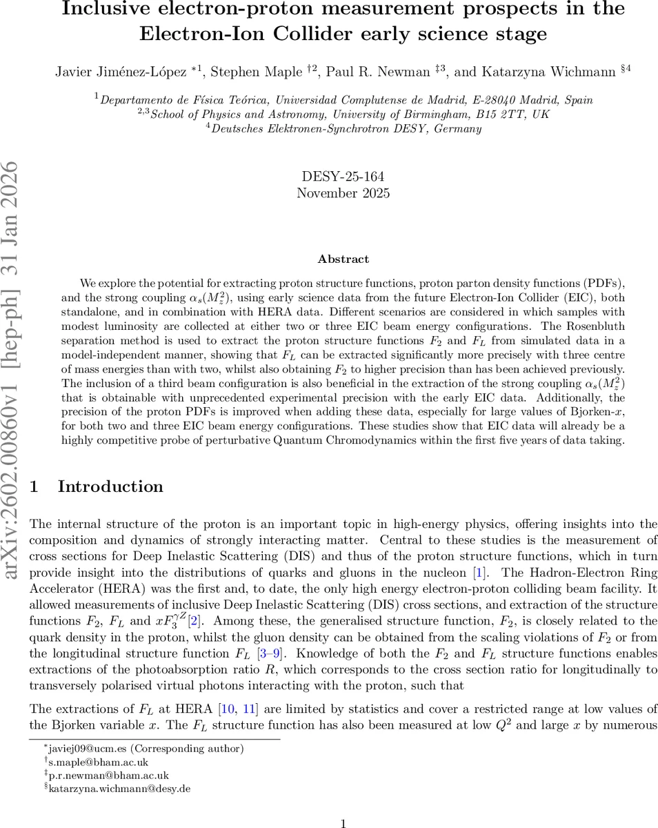 Inclusive electron-proton measurement prospects in the Electron-Ion Collider early science stage