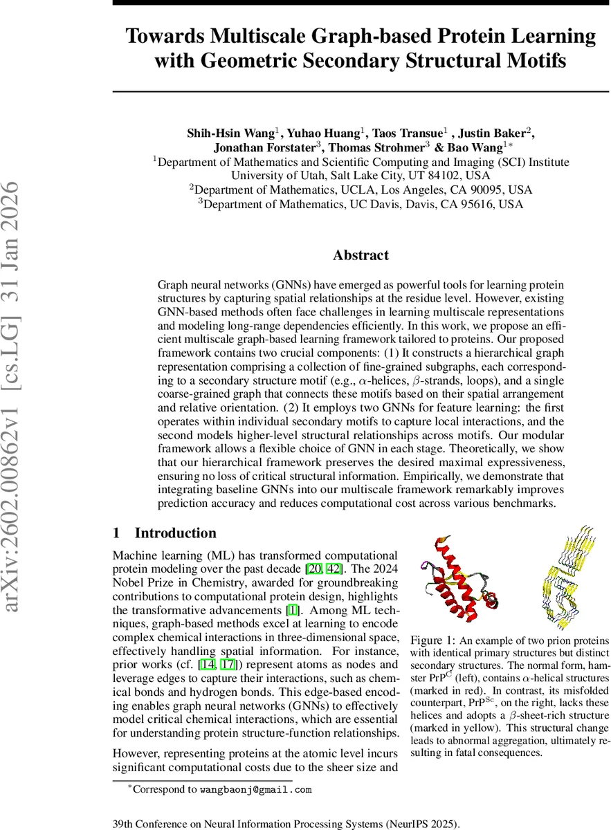 Towards Multiscale Graph-based Protein Learning with Geometric Secondary Structural Motifs