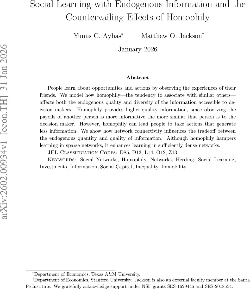 Social Learning with Endogenous Information and the Countervailing Effects of Homophily