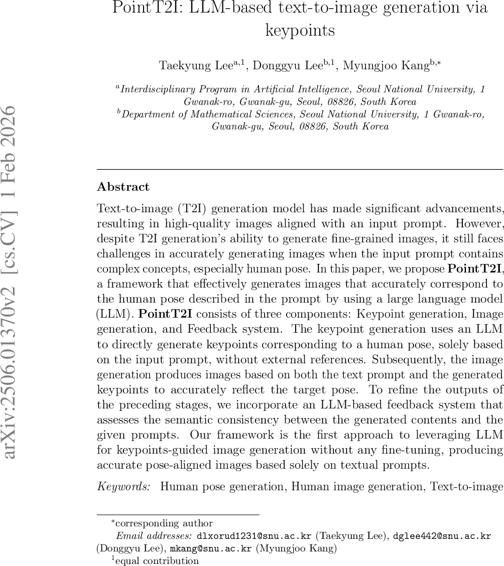 PointT2I: LLM-based text-to-image generation via keypoints