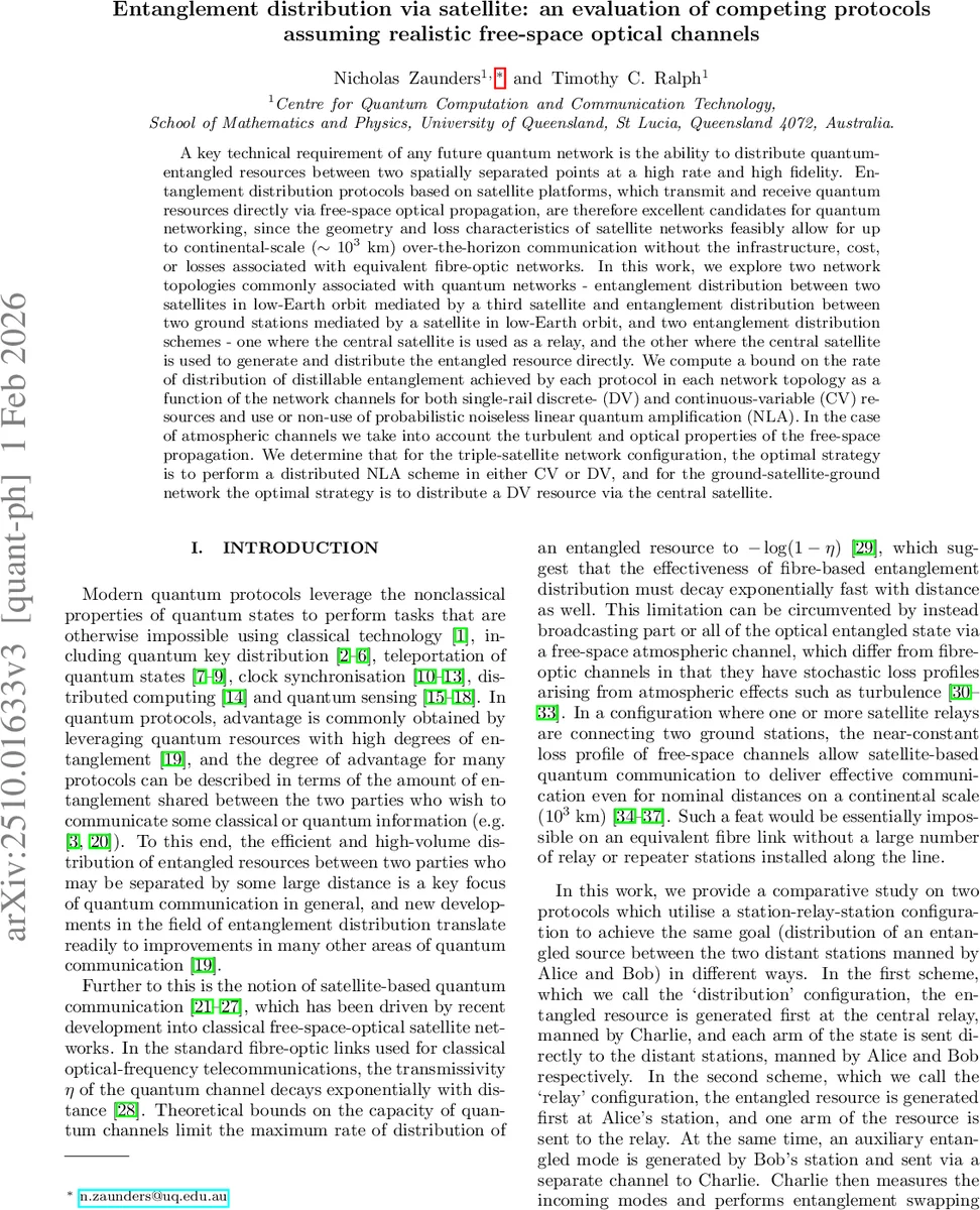 Entanglement distribution via satellite: an evaluation of competing protocols assuming realistic free-space optical channels