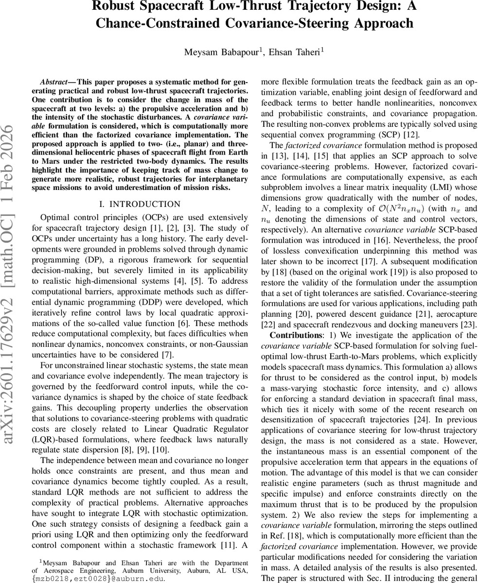 Robust Spacecraft Low-Thrust Trajectory Design: A Chance-Constrained Covariance-Steering Approach