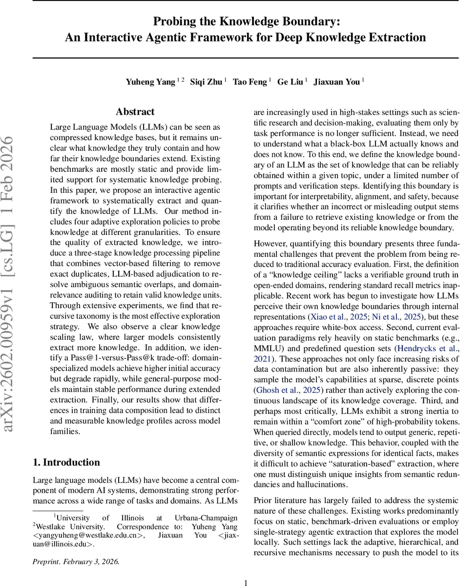 Probing the Knowledge Boundary: An Interactive Agentic Framework for Deep Knowledge Extraction