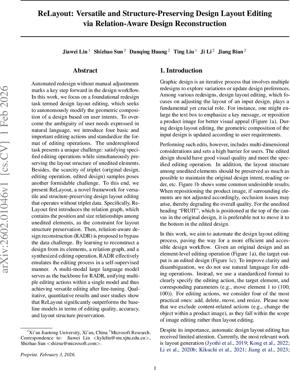 ReLayout: Versatile and Structure-Preserving Design Layout Editing via Relation-Aware Design Reconstruction