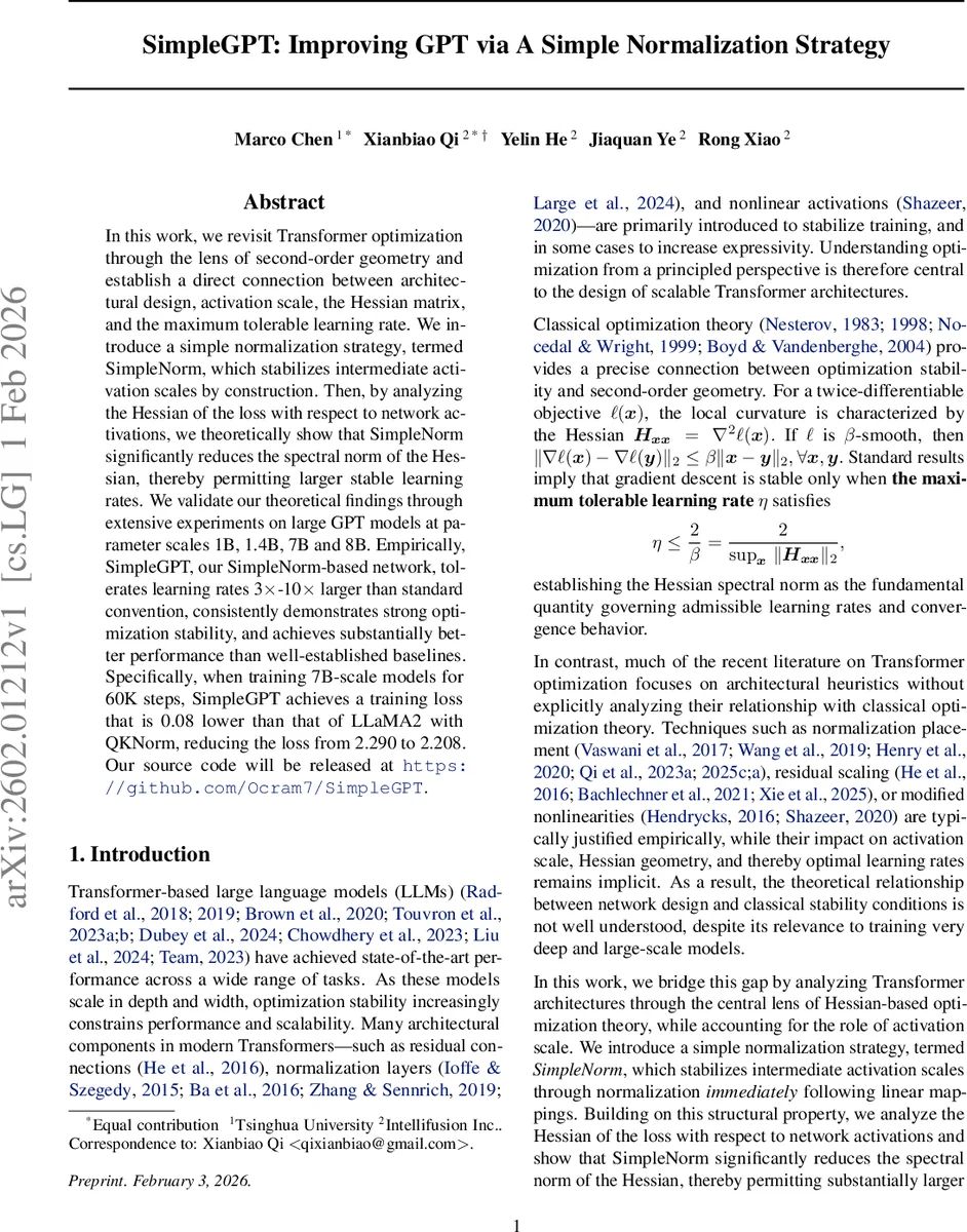 SimpleGPT: Improving GPT via A Simple Normalization Strategy