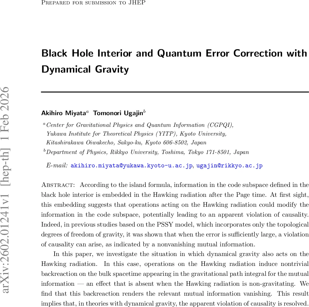 Black Hole Interior and Quantum Error Correction with Dynamical Gravity