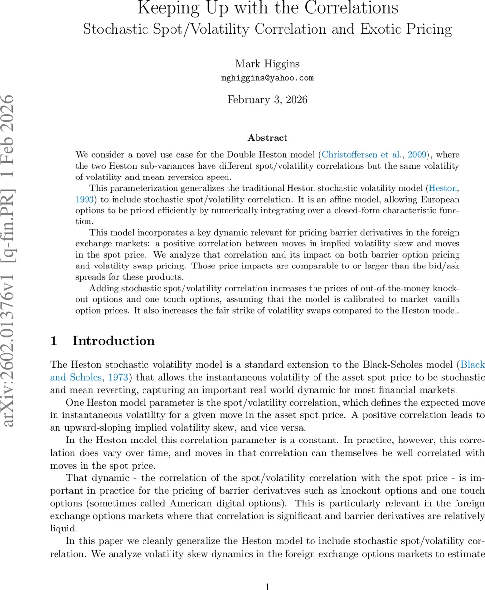 Keeping Up with the Correlations: Stochastic Spot/Volatility Correlation and Exotic Pricing