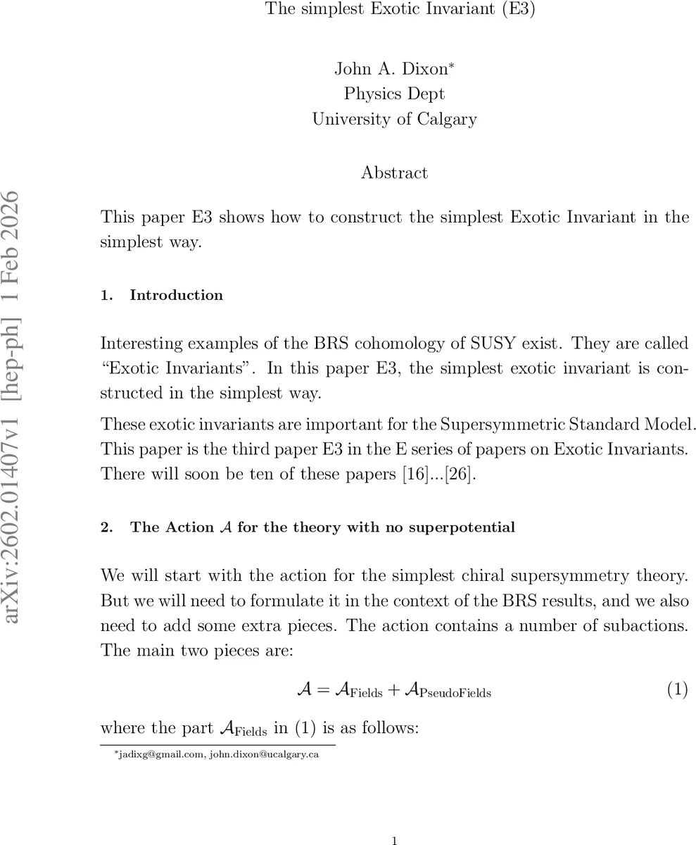 The simplest Exotic Invariant (E3)
