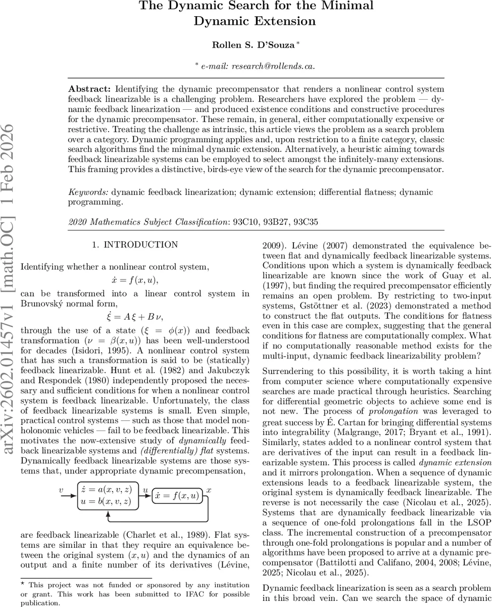 The Dynamic Search for the Minimal Dynamic Extension