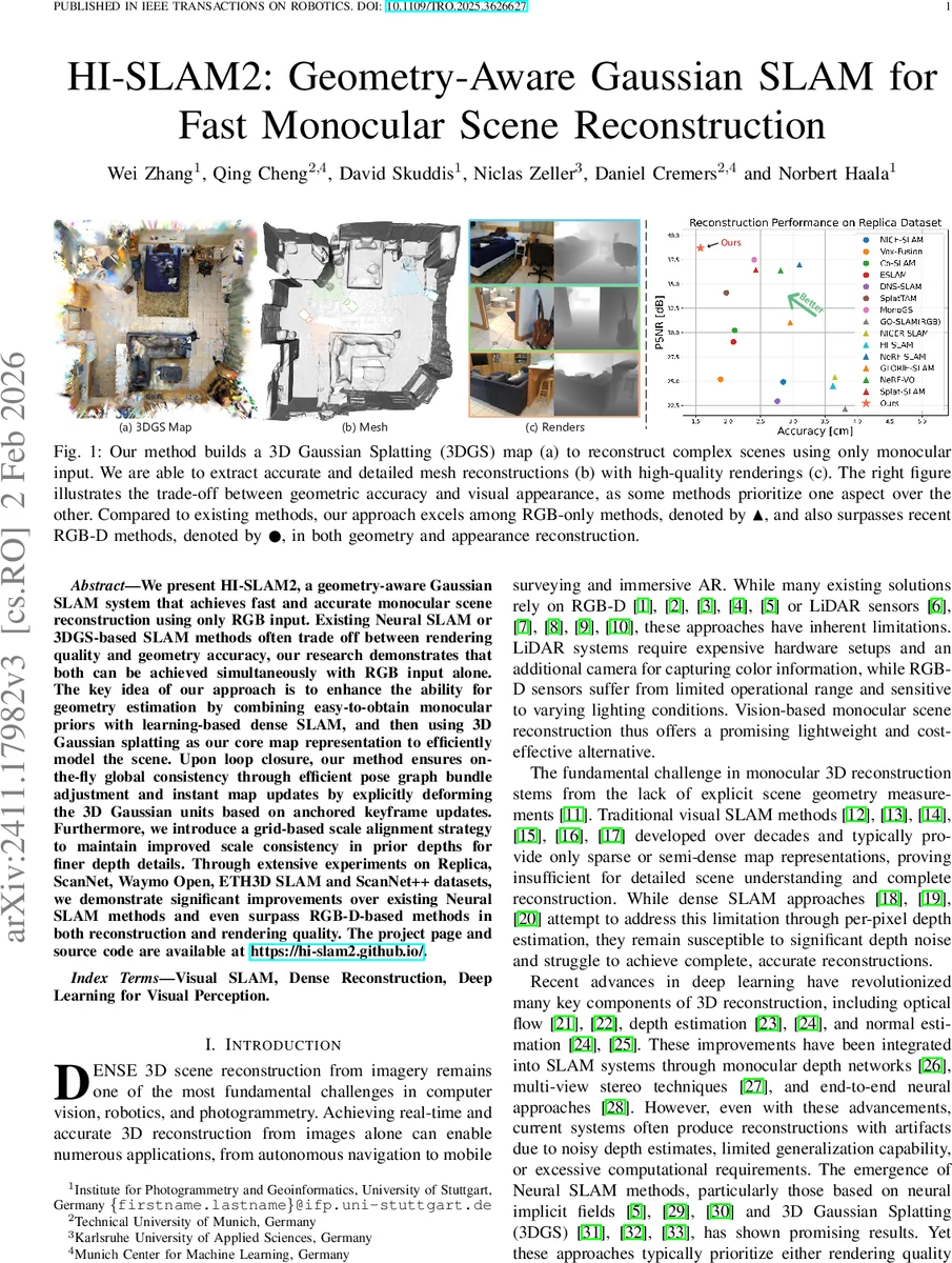 HI-SLAM2: Geometry-Aware Gaussian SLAM for Fast Monocular Scene Reconstruction