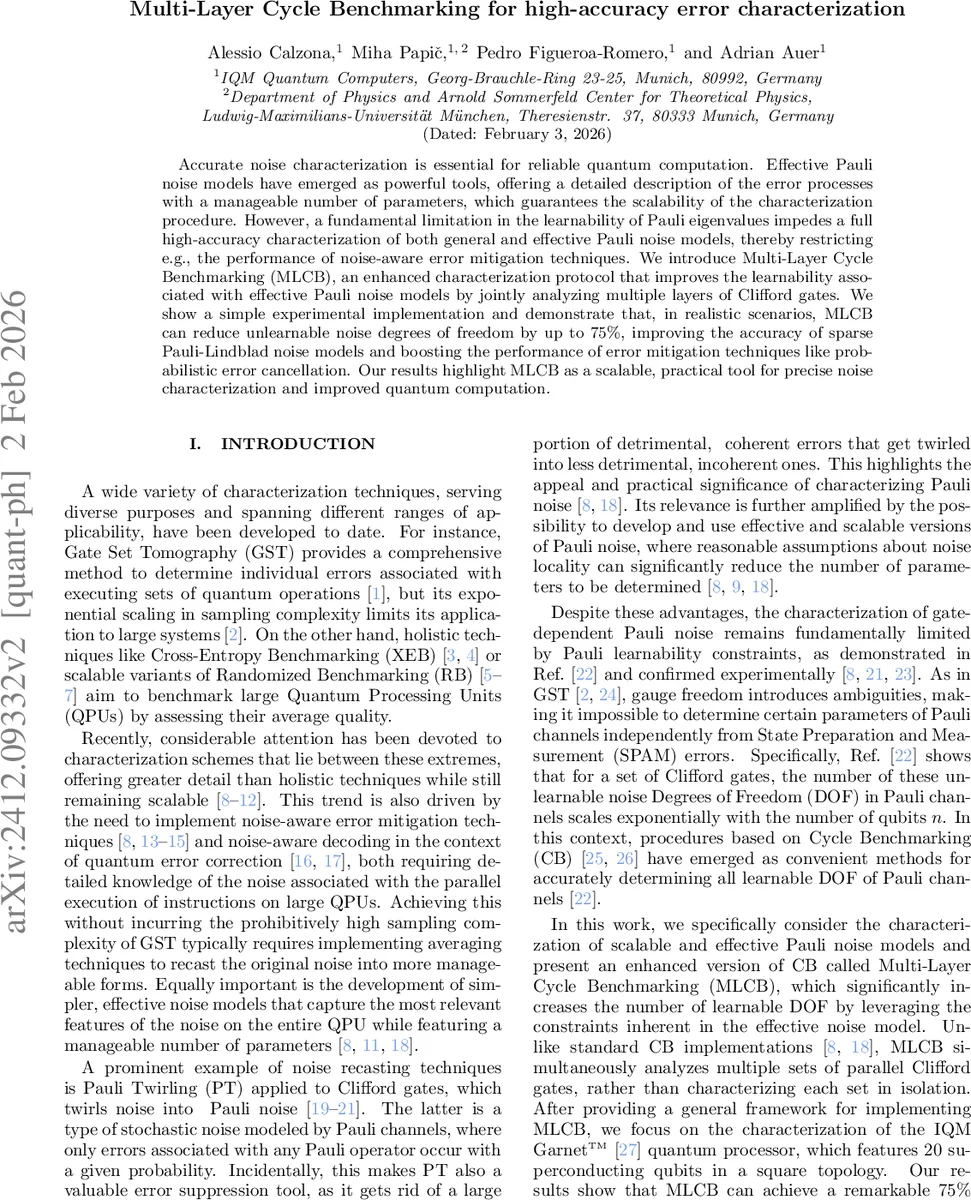Multi-Layer Cycle Benchmarking for high-accuracy error characterization