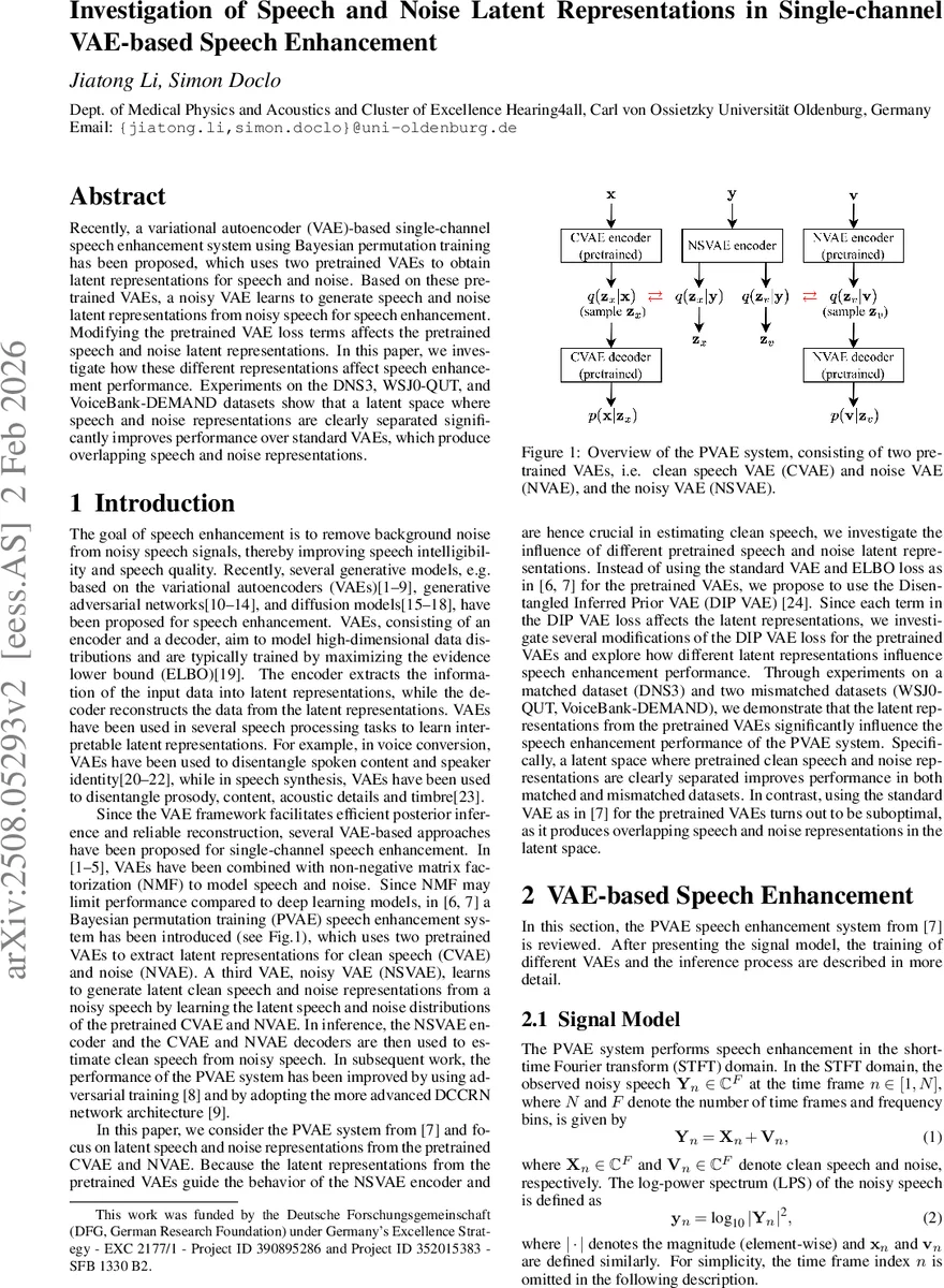 Investigation of Speech and Noise Latent Representations in Single-channel VAE-based Speech Enhancement