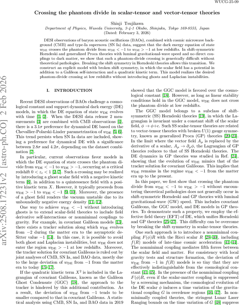 Crossing the phantom divide in scalar-tensor and vector-tensor theories