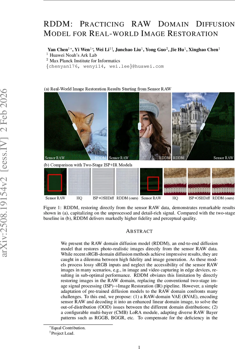 RDDM: Practicing RAW Domain Diffusion Model for Real-world Image Restoration