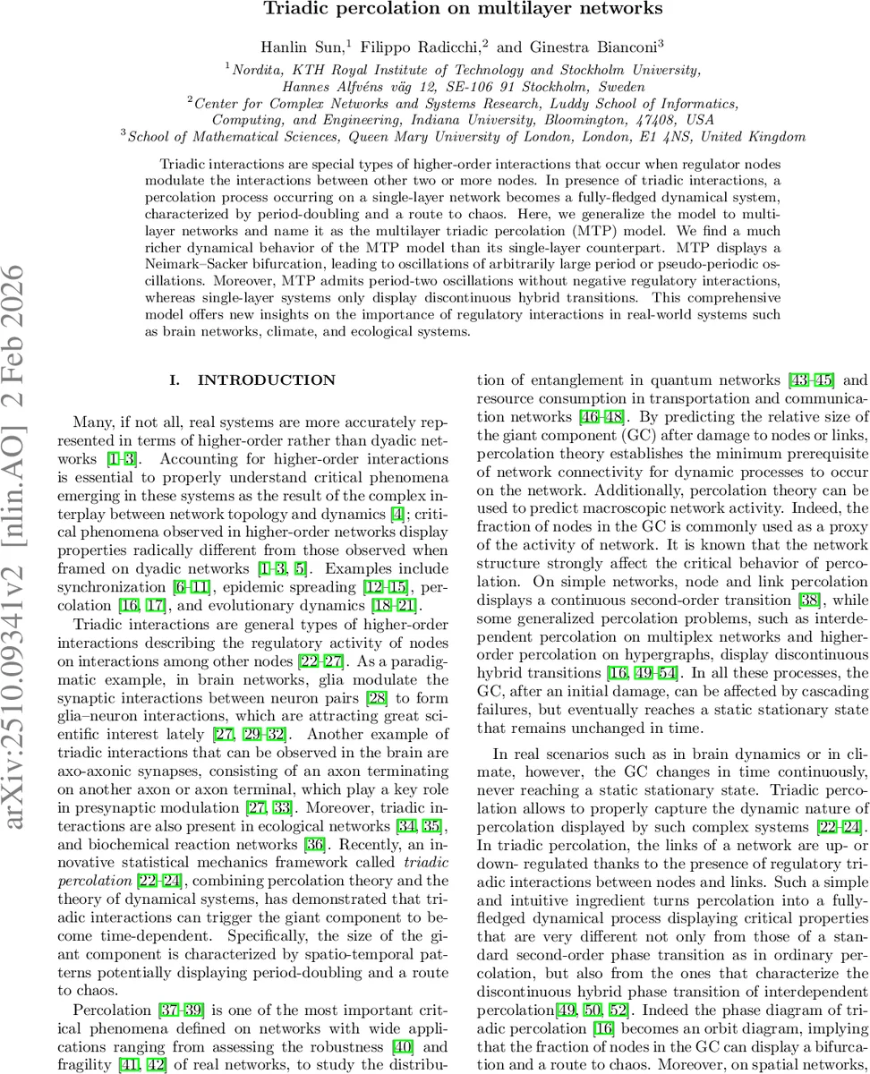 Triadic percolation on multilayer networks