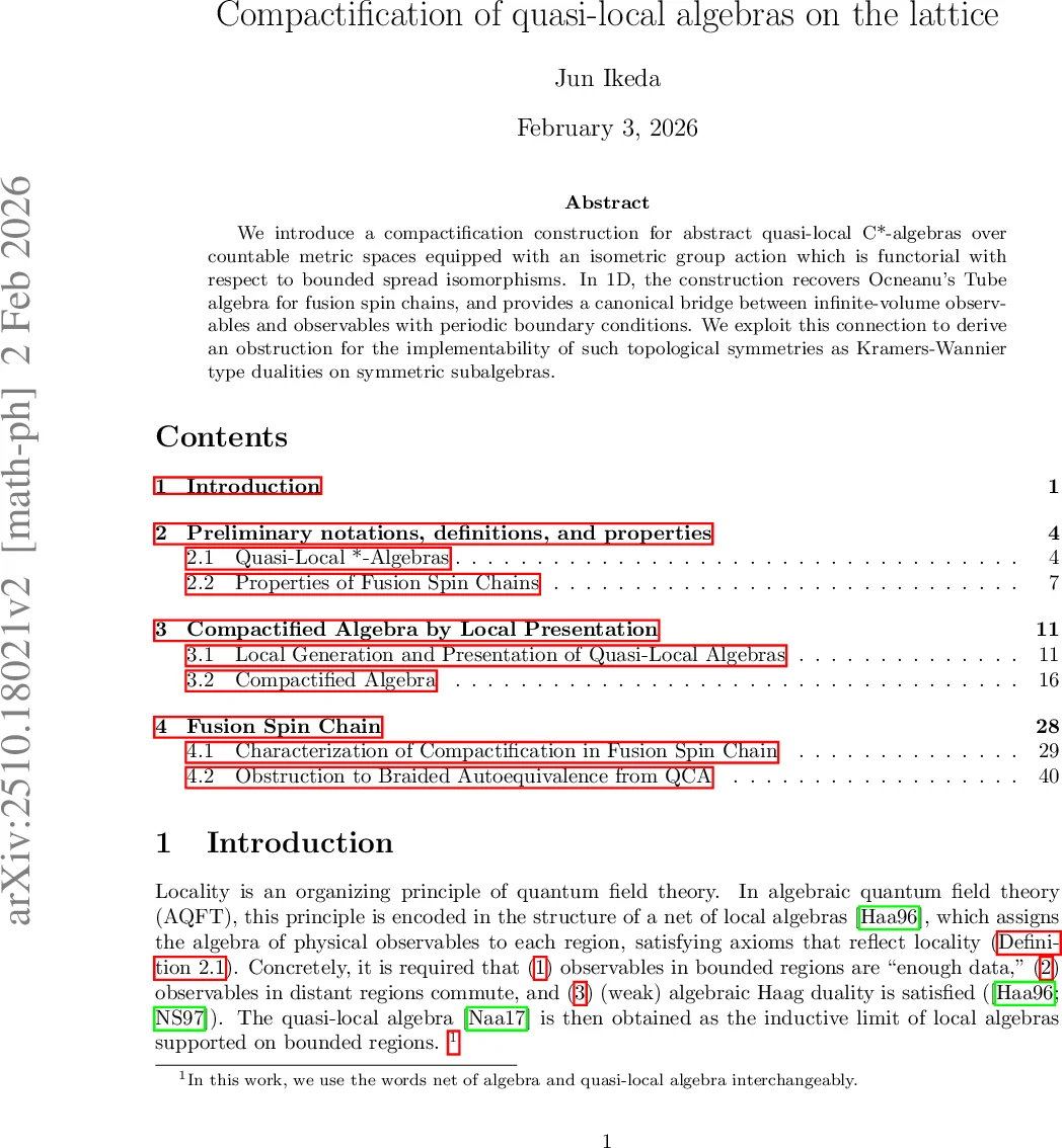 Compactification of quasi-local algebras on the lattice