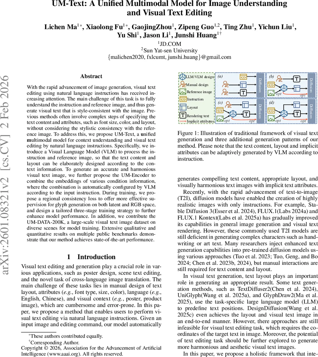 UM-Text: A Unified Multimodal Model for Image Understanding and Visual Text Editing